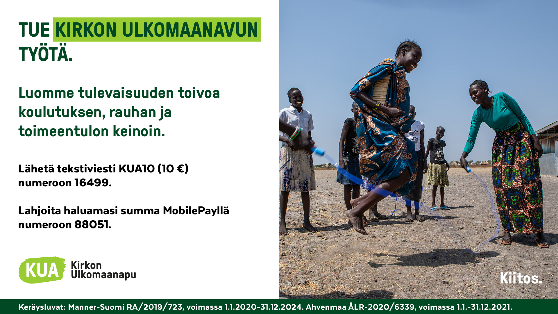 Sanajumalanpalvelus KUA:n koulutus rauha ja toimeentulo