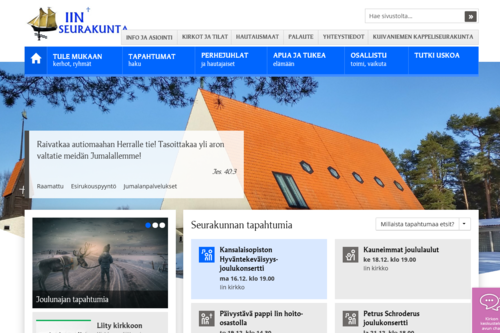 Iin seurakunnan verkkosivut uudistuvat